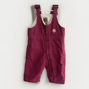 BERNE Pink Infant  Softstone Duck Insulated Bib Overalls Adj Snaps